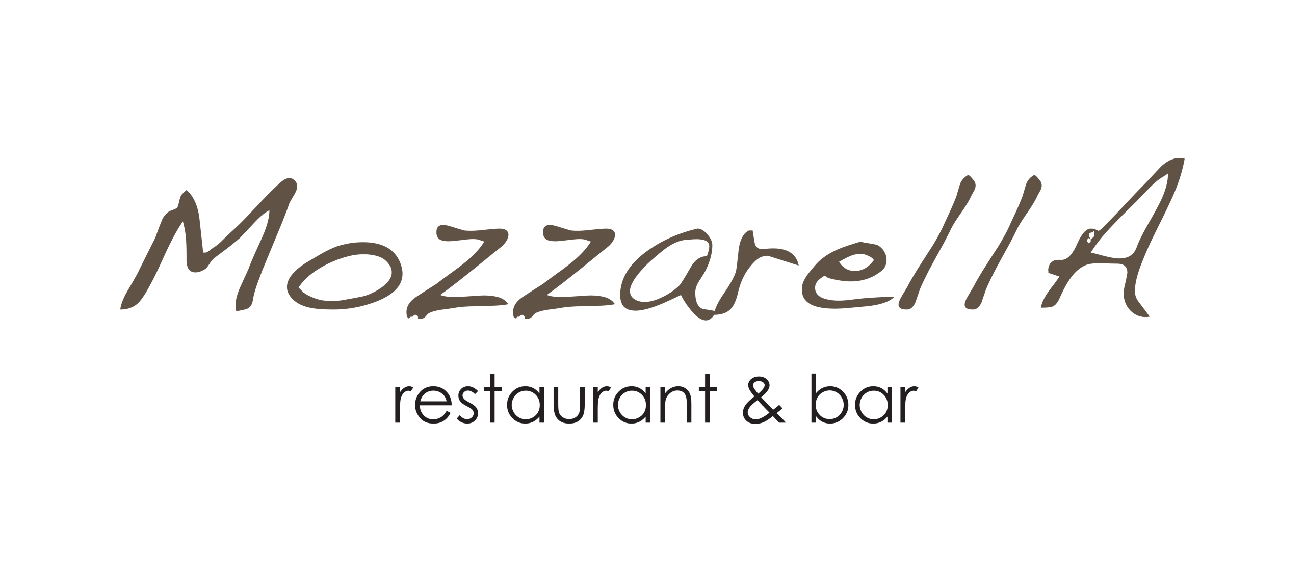 Mozzarella Restaurant & Bar logo in elegant lettering.